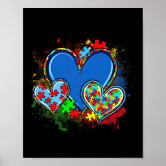 Poster Autisme Maman Aquarelle Coeur Neurodiversité