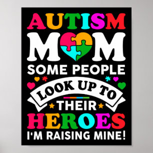 Poster Autisme Maman Des gens regardent vers le haut Leur