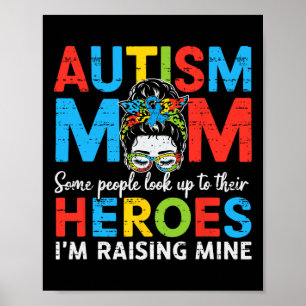 Poster Autisme Maman Élever Héros Drôle Sensibilisation s