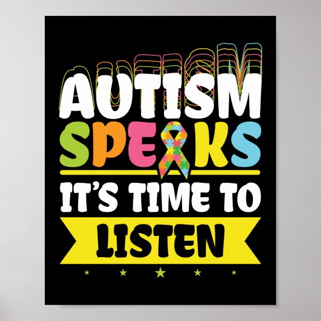 Poster Autisme parle Sensibilisation sur l'autisme Autism (Devant)