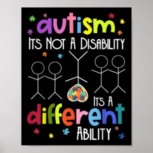 Poster Autisme Pas Un Handicap C'Est Une Capacité Différe