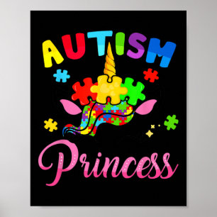 Poster Autisme Princesse Unicorn Sensibilisation sur l'au
