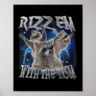 Poster Autisme Racoon Autisme Mème Drôle Rizz Em Avec