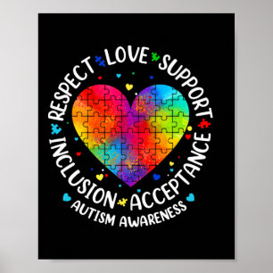 Poster Autisme Respect Amour Inclusion Acceptation Sensib