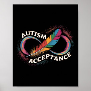 Poster Autisme Rouge Au Lieu Du Symbole De L'infini Accep