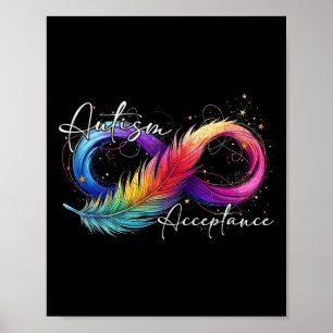 Poster Autisme Rouge Plutôt Infinité Symbole Autiste Acce
