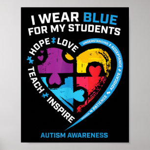 Poster Autisme Teacher Chemises Hommes Femmes Enseignante