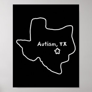Poster Autisme Texas Shirt Funny Autisme Shirt Funny Auti