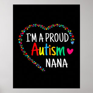 Poster Autiste  I'm A Proud Autism Nana Puzzle Piece