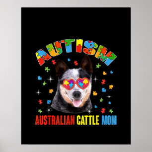 Poster Autiste The Australian Cattle Mom Puzzle Pièce (e