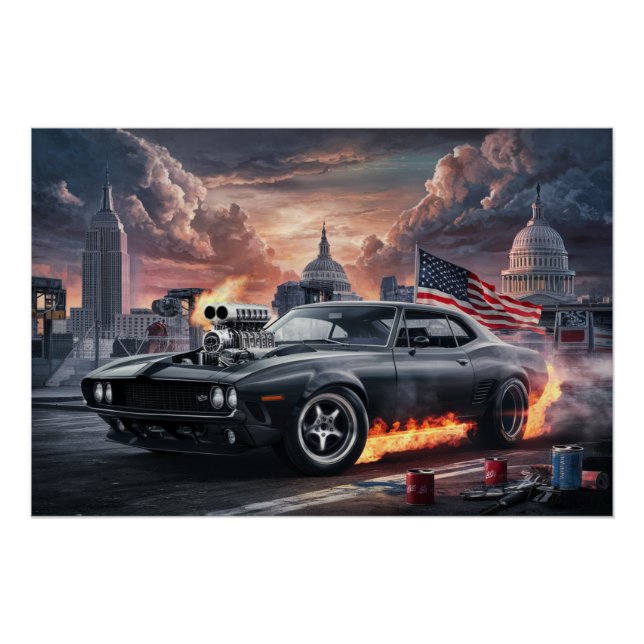 Poster Auto Drapeaux 02 (Devant)