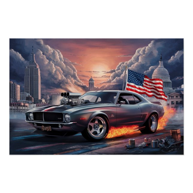 Poster Auto Drapeaux 05 (Devant)