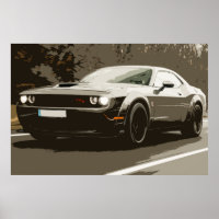 Poster auto Oldtimer Muscle voiture Dodge Challeng