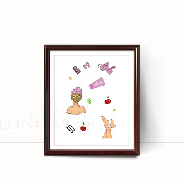 Poster Auto-soins, illustration de mode