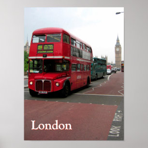 Poster Autobus à deux étages de Londres personnalisé