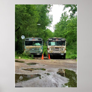 Poster Autobus de l'ancienne école