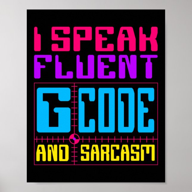 Poster Autocollant à code G fluide cnc (Devant)