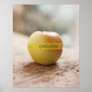 Poster Autocollant biologique sur pomme