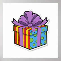 Autocollant boîte cadeau