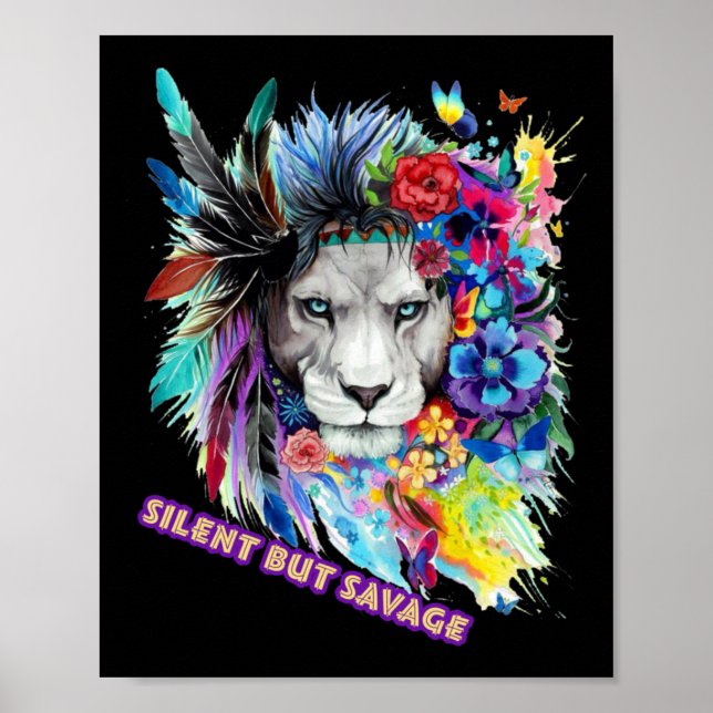 Poster Autocollant Lion Sauvage  (Devant)