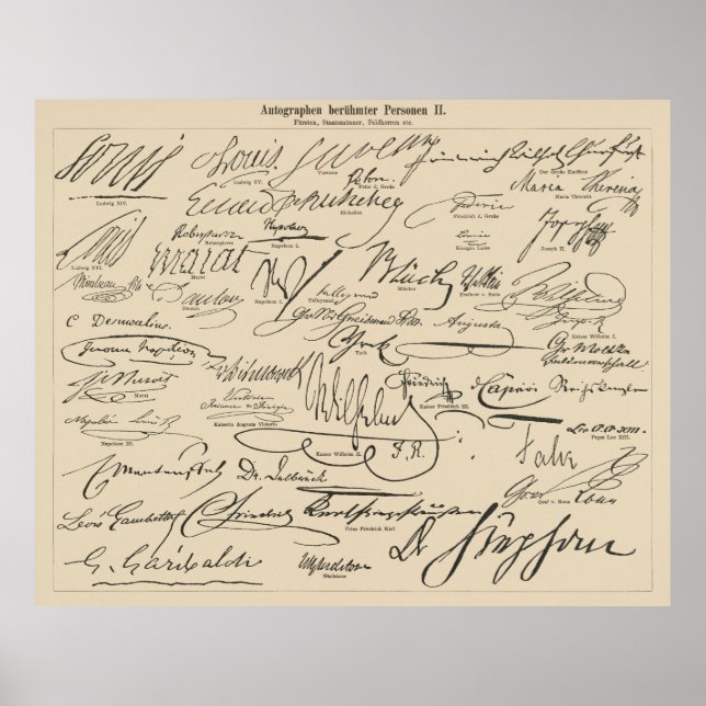 Poster Autographes célèbres 2 (Devant)