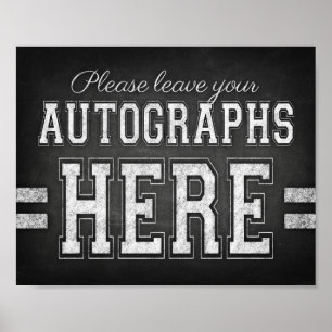 Poster AUTOGRAPHIES DE LA FÊTE DE Football Signe Marque I