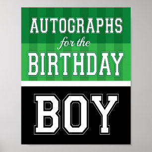 Poster AUTOGRAPHIES POUR L'ANNIVERSAIRE GARÇON Soccer Sig