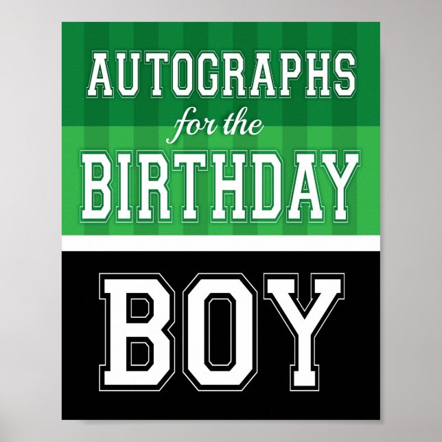 Poster AUTOGRAPHIES POUR L'ANNIVERSAIRE GARÇON Soccer Sig (Devant)