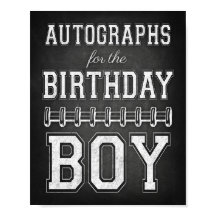 AUTOGRAPHIES POUR LE GARÇON D'ANNIVERSAIRE Signez 