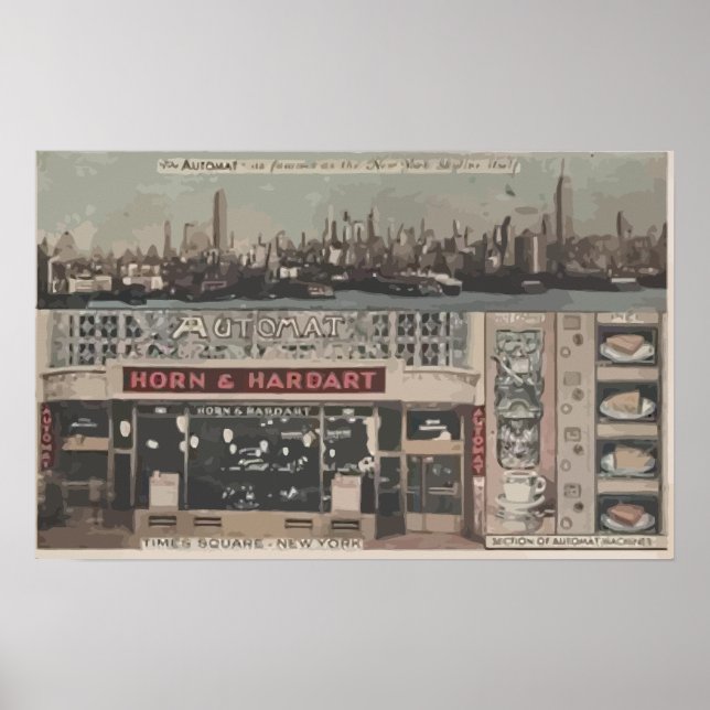 Poster Automat Horn & Hardart Time Carré New York, Vinta (Devant)