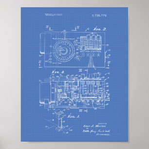 Poster Automatic controller 1973 Patent Art Blueprint