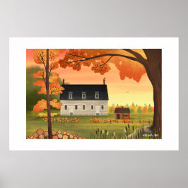 Poster Automne Agritourisme Automne Citrouille Grande imp