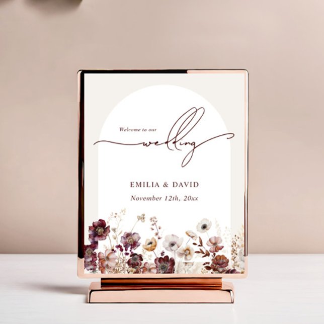 Poster Automne Anemone Arch Mariage Script Bienvenue (Créateur téléchargé)