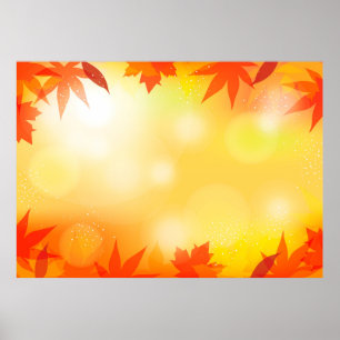 Poster Automne arrière - plan bokeh chute nature