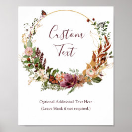 Poster Automne Automne Floral Mariage Tabletop Signal