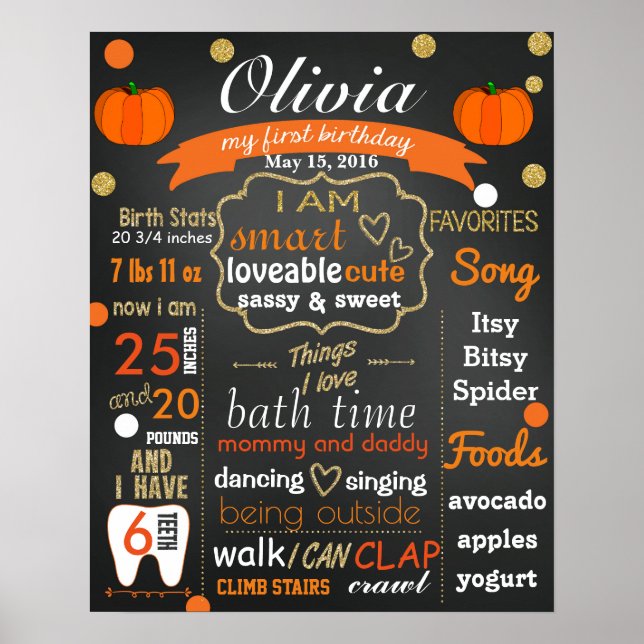 Poster Automne Automne Premier anniversaire Chaleur panne (Devant)