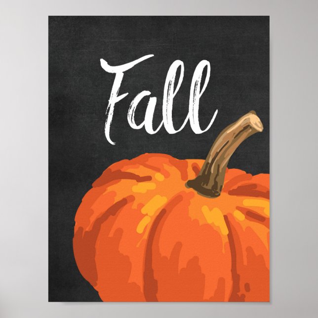 Poster Automne - Blackboard Thanksgiving Citrouille (Devant)