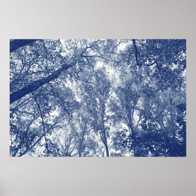 Poster Automne Bleu - Effet Cyanotype (Devant)