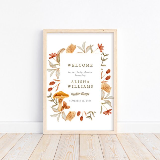Poster Automne Botanique Whimsy Baby shower d'automne Bie (Available for print and instant digital download!)