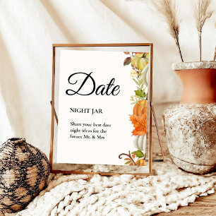 Poster Automne Citrouille Fête des mariées Date Idées Sig
