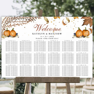 Poster Automne Citrouille Mariage botanique 18 Table Sièg