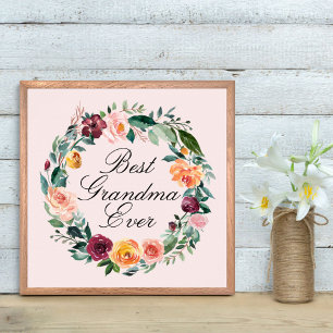 Poster Automne Fleur Rose Fleur Floral Wreath Best Grand-