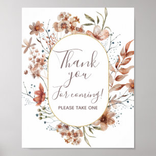 Poster Automne Fleur sauvage Merci pour la prochaine sign