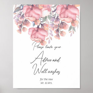 Poster Automne Floral Dusty Rose Conseils et voeux