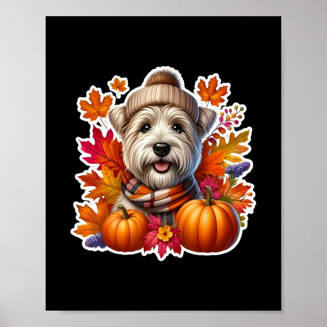 Poster Automne Glen Of Imaal Terrier Ter Propriétaire De  (Devant)