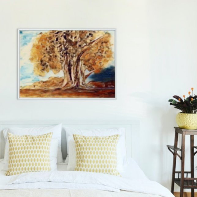 Poster Automne Jungle Bois Arbres Paysage Peinture (Créateur téléchargé)