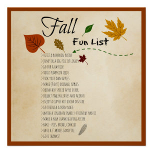 Poster Automne - Liste de loisirs saisonnière Automne - A