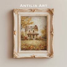 Automne Maison de campagne peinture automne paysag