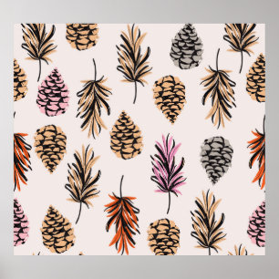 Poster Automne Nature : Vintage tendance sans couture.