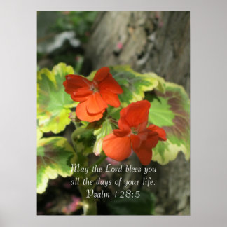 Poster Automne Orange Geraniums ~ Psaume 128:5